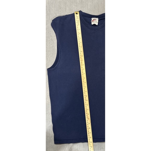 Vintage 90's Nike Sleeveless Tank Top Shirt Blue Size L White Swoosh - Picture 4 of 7